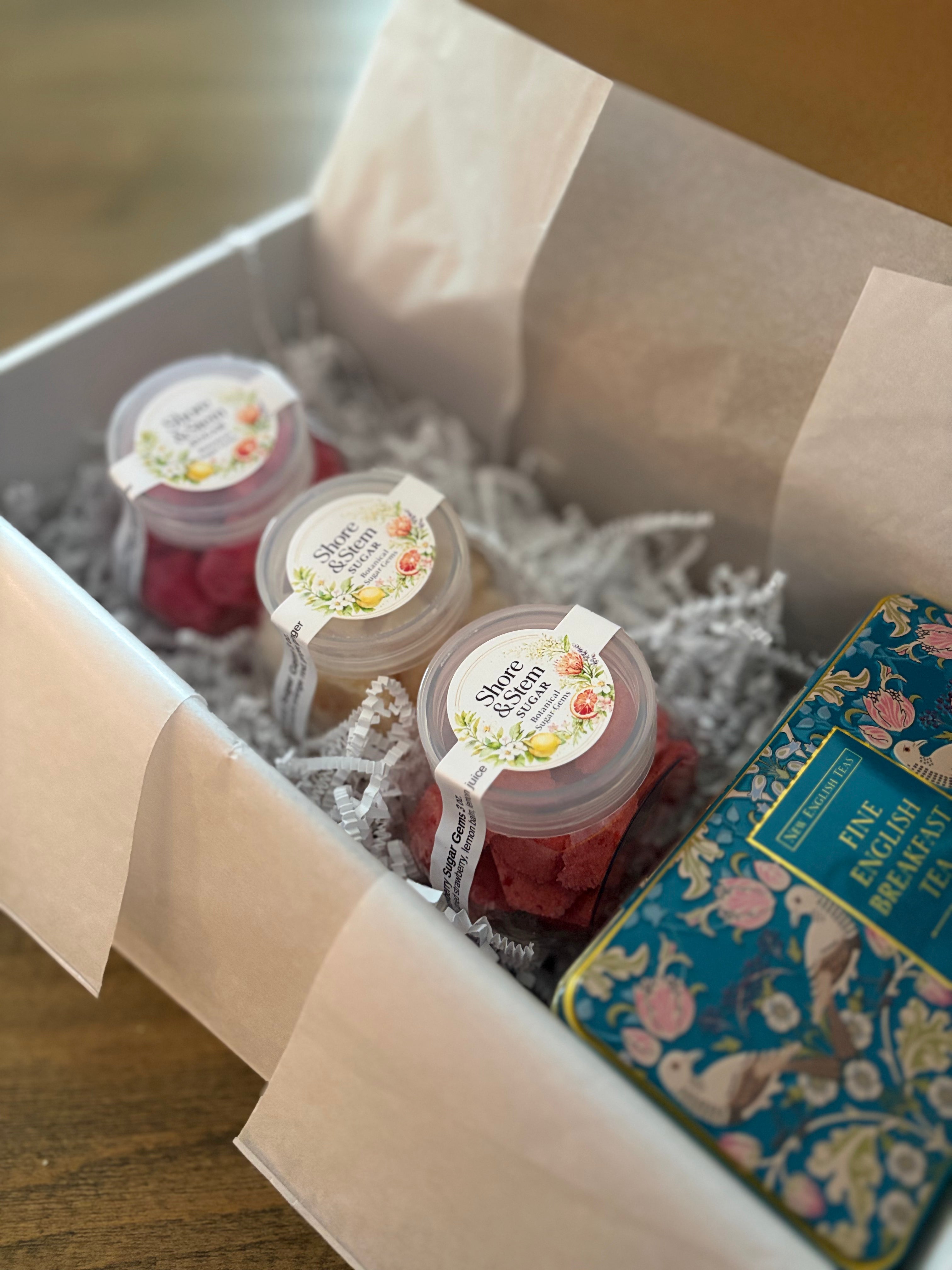 Tea Lover's Gift Box - Botanical Berry Gems with English Breakfast Tea