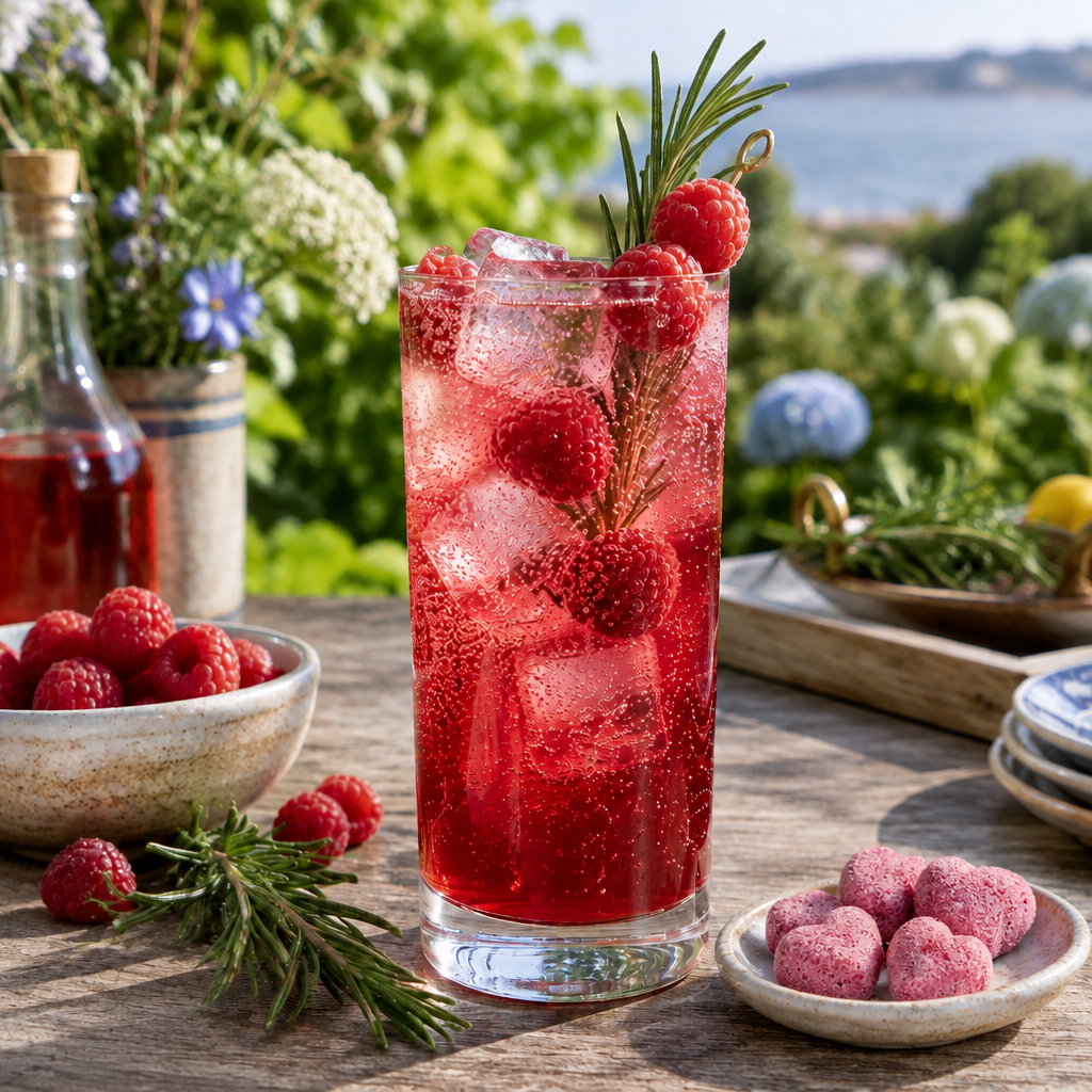 Raspberry & Rosemary Beverage Gems